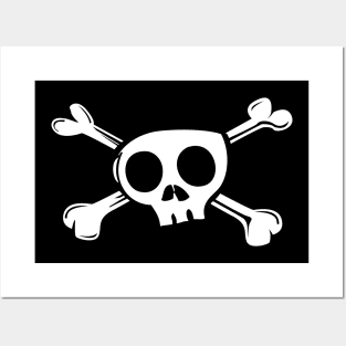 white crossbones Posters and Art